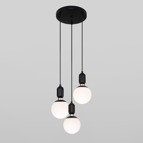 Подвесной светильник со стеклянными плафонами 3*E27 60Вт черный IP20 Bubble (50151/3 черный) Eurosvet