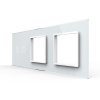 Панель для сенсорного выключателя и двух розеток, 2 клавиши, цвет белый, стекло Livolo