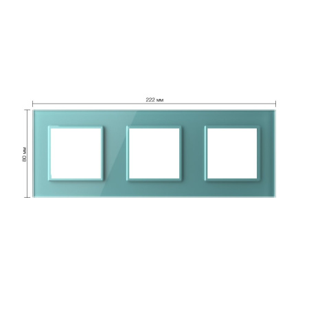 Рамка для розетки 3 поста, цвет зеленый, стекло Livolo