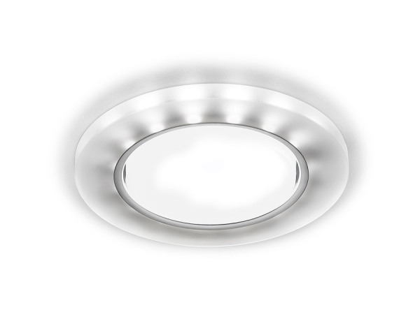 Встраиваемый точечный светильник со светодиодной лентой G214 CH/WH хром/матовый GX53+3W(LED WHITE) Ambrella Light