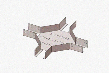 Лоток крестообразный глухой КМГ 600х100 УТ1,5, оцинкованный лист S1,5
