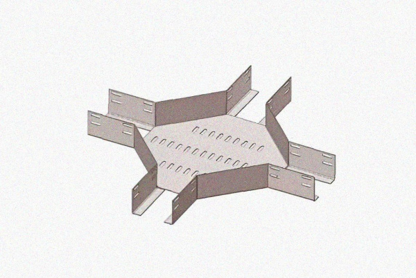 Лоток крестообразный глухой КМГ 600х100 УТ1,5, оцинкованный лист S1,5