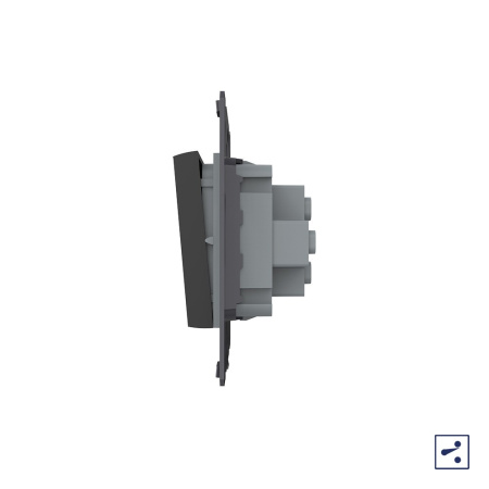 Выключатель однолинейный проходной клавишный (модуль) ЧЕРНЫЙ Livolo