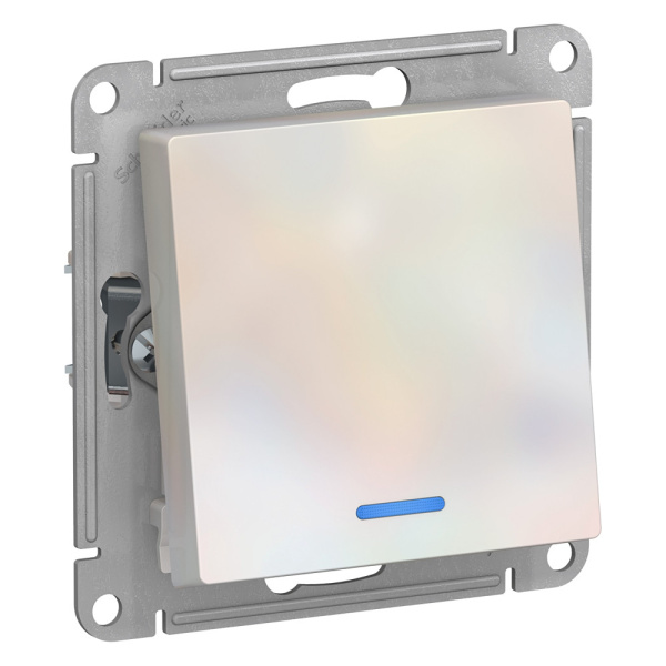 ATLASDESIGN 1-кл ПЕРЕКЛЮЧАТЕЛЬ с подсветкой, сх.6а, 10АХ, механизам, ЖЕМЧУГ Schneider Electric