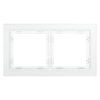 Рамка стеклянная Voltum S70 на 2 поста, (белый, матовый, стекло)