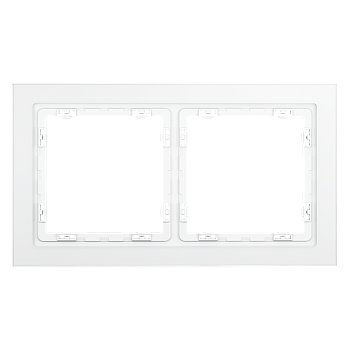 Рамка стеклянная Voltum S70 на 2 поста, (белый, матовый, стекло)