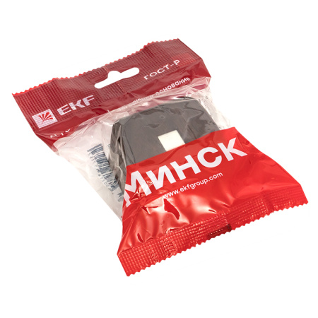 Минск Розетка Phone 1-местная ОП тёмное дерево EKF