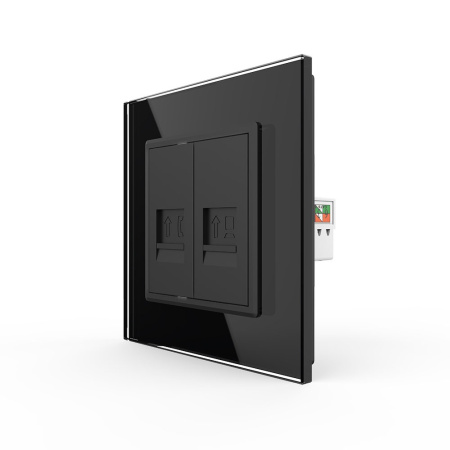 Розетка ТЛФ/КОМП RJ-45 Черная Livolo