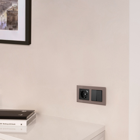 Favorit Рамка на 2 поста (латте, стекло) Werkel