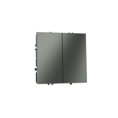 Проходной переключатель встраиваемый Voltum S70 двухклавишный 10А, (титан)