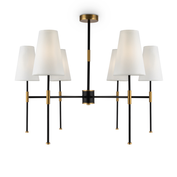 Люстра 6*E14 40Вт Черный и Латунь IP20 Tida FR5196PL-06BBS Freya