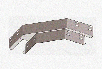 Лоток угловой перфорированный КГ 200х200-135 УТ1,5 поворот на 135, оцинкованный лист, S1,5