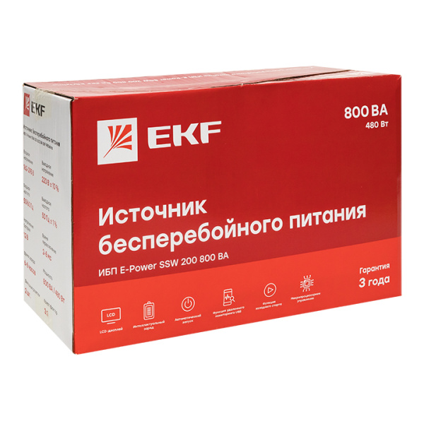 Источник Бесперебойного Питания Линейно-интерактивный E-Power SSW 200 800 ВА PROxima EKF