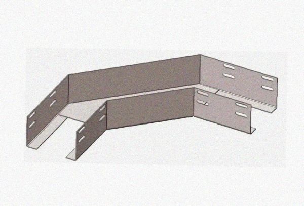 Лоток угловой перфорированный КГ 200х200-135 УТ1,5 поворот на 135, оцинкованный лист, S1,5