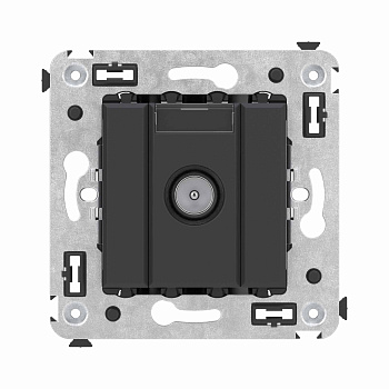 Розетка TV оконечная в стену, "Avanti", "Черный матовый" DKC