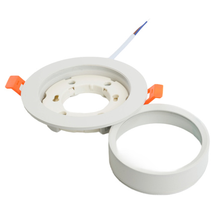 Светильник потолочный встраиваемый, 15W 230V GX53, IP44, белый, круг, без лампы, DL504 Feron