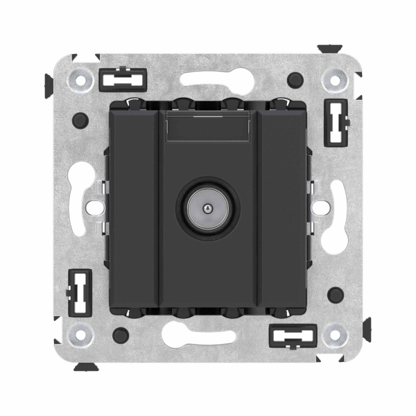 Розетка TV оконечная в стену, "Avanti", "Черный матовый" DKC