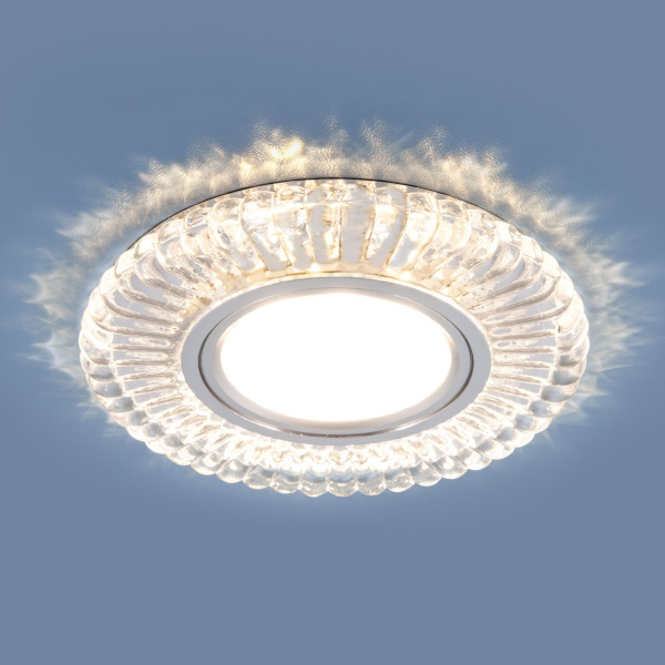 Встраиваемый точечный светильник со св/д подсветкой 1*G5.3 4200К прозрачный IP20 (a045480) Elektrostandard