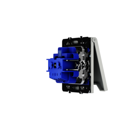 Розетка встраиваемая Voltum S70 с заземлением, защитными шторками и крышкой 16А, (сталь)