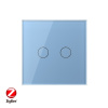 Сенсорный выключатель ZigBee (Wi-Fi) 2 клавиши 1 пост Синий Livolo