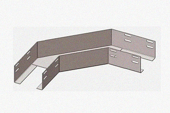 Лоток угловой перфорированный КГ 150х50-90 УХЛ1 поворот на 90, оцинкованный лист S0,8