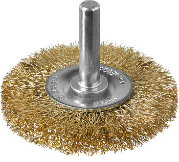 Профессионал. Щетка дисковая для дрели, витая латунированная стальная проволока 0,3мм, 50мм ЗУБР