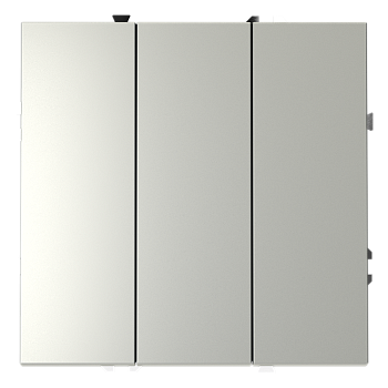 Выключатель встраиваемый Voltum S70 трехклавишный 10А, (сталь)