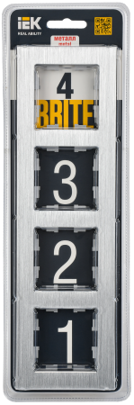 BRITE Рамка 4-мест. РУ-4-1-БрА металл алюм. IEK