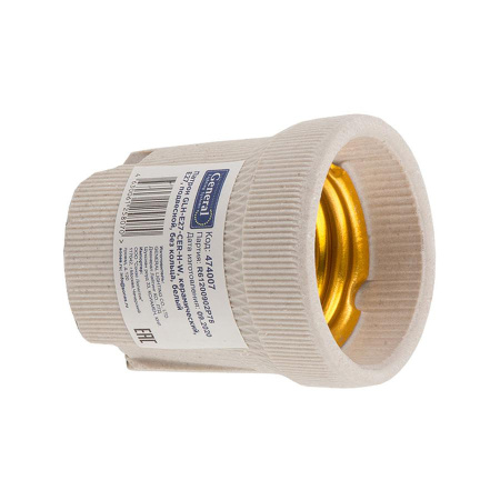 Патрон GLH-E27-CER-H-W, керамический, Е27, подвесной, белый, 1/400 General