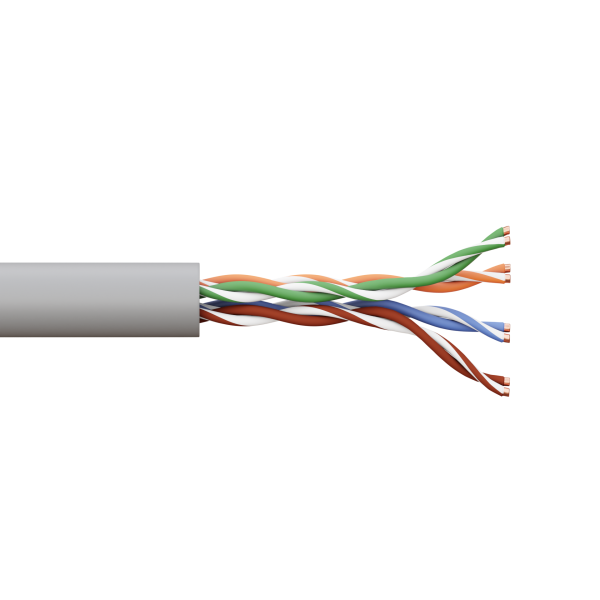 Кабель витая пара TERACOM PRO Cat,5E U/UTP 4 пары solid 24AWG оболочка PVC цвет серый (упак, 305м) EKF