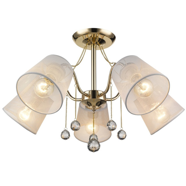 Люстра потолочная Золото/Белый E27 5*60Вт 113-307-05 VELANTE