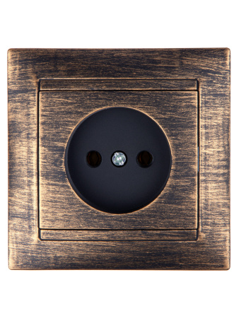 Розетка 2П 10А 250В старинная бронза "Лама" TDM