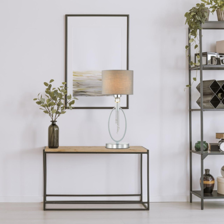 Настольная лампа E27 60W 220V SANTIAGO хром,серый LUMION