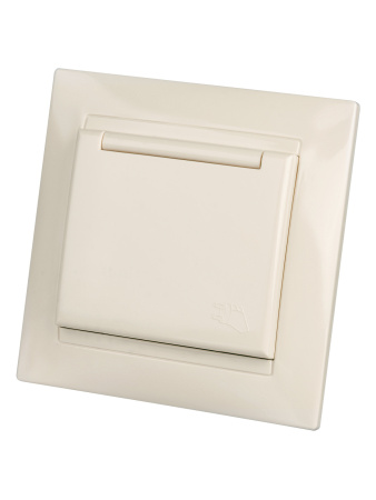 Розетка 2П+З 16А 250В IP44 с крышкой сл. кость "Лама" TDM