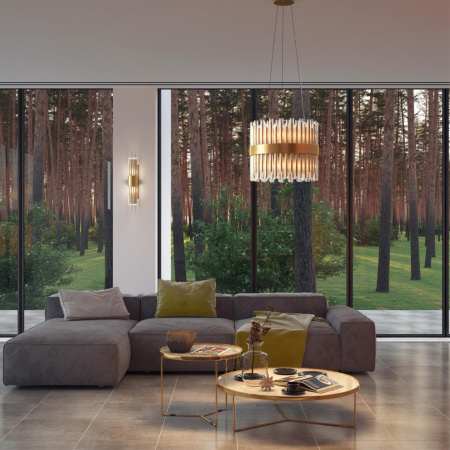 Подвес E14 2*40W VIKETA золото/металл/стекло ODEON LIGHT