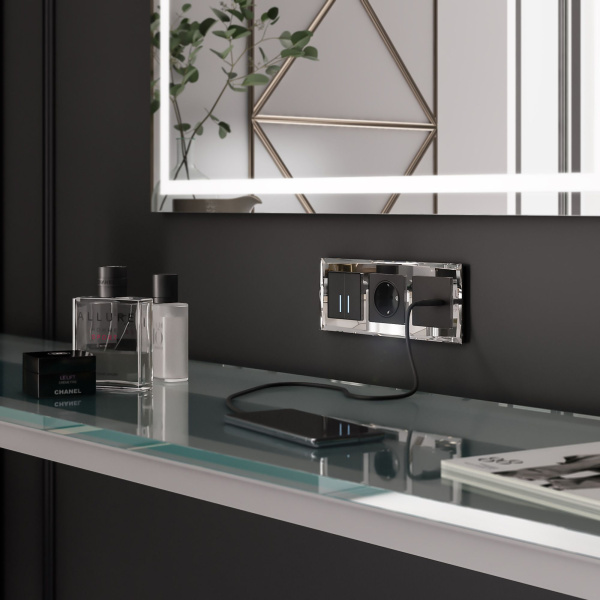 Diamant Рамка на 3 поста (зеркальный) Werkel