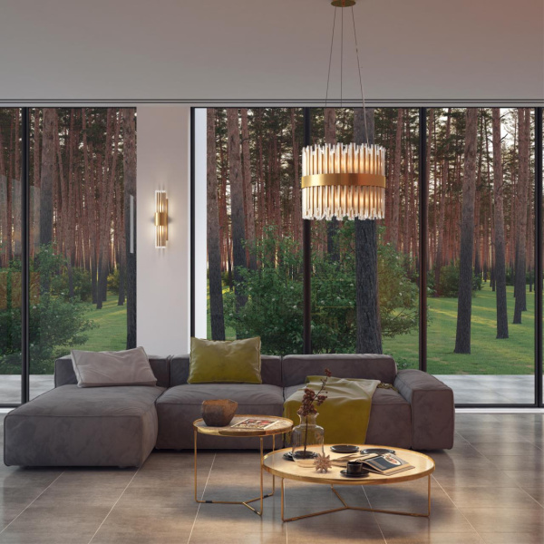 Бра E14 2*40W VIKETA золото/металл/стекло ODEON LIGHT