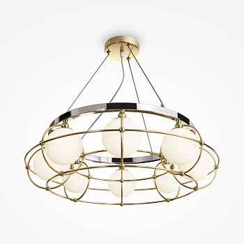 Подвесной светильник 8*G9 40Вт Золото и Хром IP20 Carcass MOD312PL-08GCH Maytoni