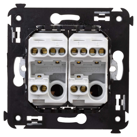 Переключатель двухклавишный в стену, "Avanti", "Ванильная дымка" DKC