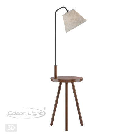 Торшер E27 1*60W 220V KALDA темное дерево/рогожка ODEON LIGHT