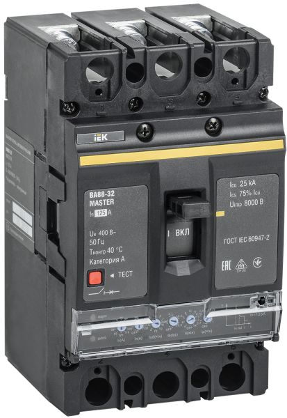 Выключатель автоматический ВА88-32 3П 125А 35кА MASTER с электронным расцепителем IEK