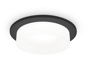 Встраиваемый точечный светильник с акрилом TN1312 SBK/FR черный песок/белый матовый GU5.3 D98*45 Ambrella Light