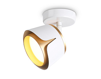 Накладной поворотный спот со сменной лампой TN71224 WH/GD белый/золото GX53 D100*147 Ambrella Light