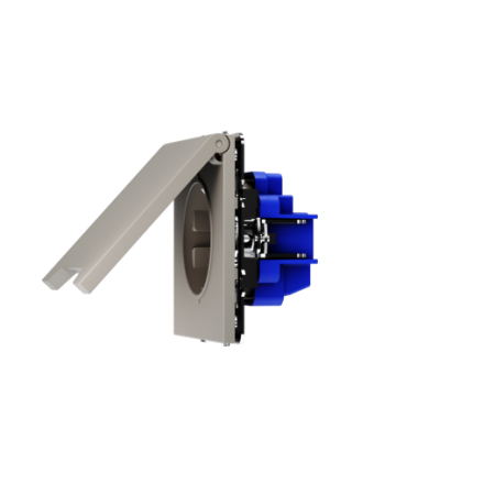Розетка встраиваемая Voltum S70 с заземлением, защитными шторками и крышкой 16А, (кашемир)