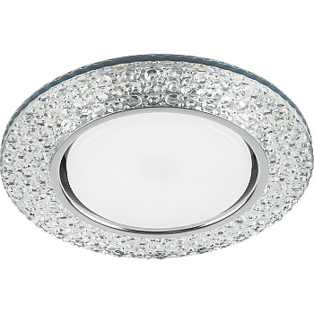 Св-к встр.с белой LED подсветкой Feron CD4032 потолочный GX53 без лампы, прозр., хром