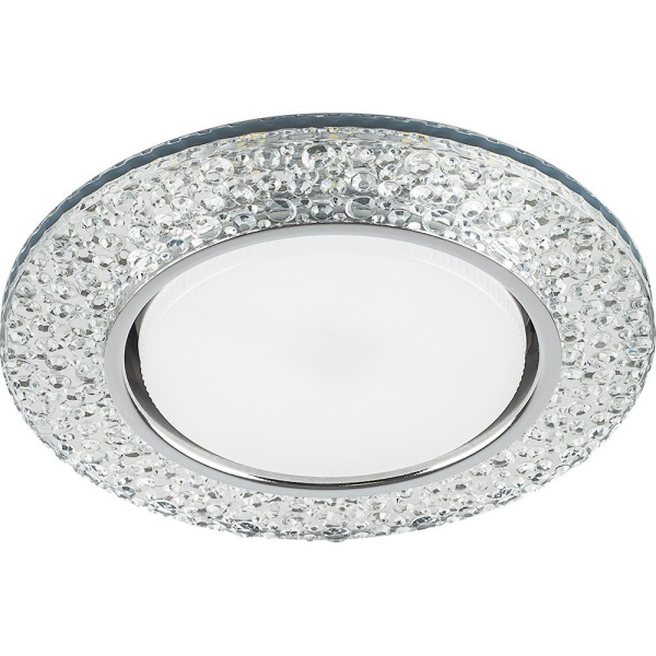 Св-к встр.с белой LED подсветкой Feron CD4032 потолочный GX53 без лампы, прозр., хром