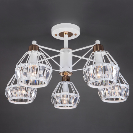 Потолочная люстра с хрусталем 5*E14 60Вт белый IP20 Lord (70075/5 белый) Eurosvet