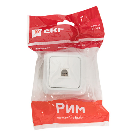 Рим Розетка Phone 1-мест, бел, EKF