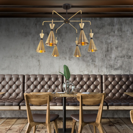 Люстра с плафонами 6*E14 60Вт латунь, черный IP20 Glustin (316/6 латунь / черный) Bogate's