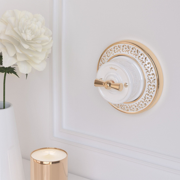 Ручка выключателя 2 шт. (золото) Ретро Werkel